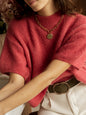 Retro Crew-neck Short-sleeve Sweater Top