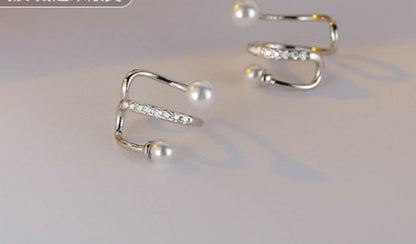 Niche Women's Pearl Ear Clips Without Pierced Ears