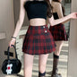 Springsummer Style Spicy-girl Skirt, Plaid Pleated Skirt