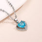 Ocean Heart Pendant Necklace Romantic Valentine's Day Gift