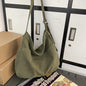 Women's Large Capacity Idle Style Artistic Simple Canvas Bag School College Students