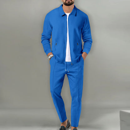 Coat Men's Autumn Zipper Pocket Lapels Slim-fit Cardigan Jacket Suits