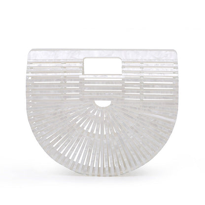Hand-knitted acrylic beach bag