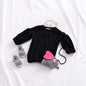 Girls Spring Lantern Sleeve Solid Color Kids T-shirt Top