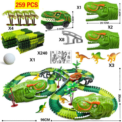 Children's Rail Car Toy Electric Dinosaur