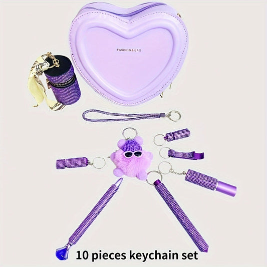 10 Pieces Keychain Set
