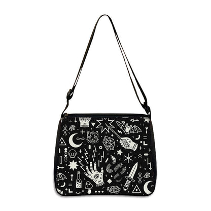 Factory Direct Supply Polyester Underarm Bag Gothic Cat Printing Shoulder Bag Simple Women's Fashion Bag