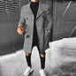 Plaid Double Breasted Lapel Coat Mid Length Coat