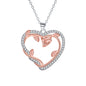 Vintage Necklace Female With Hearts Rose Clavicle Chain Valentine's Day Gift