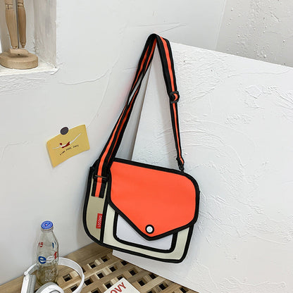 Two-dimensional cute one-shoulder messenger bag