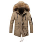 Men's mid-length padded trench coat