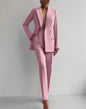 Casual Suits Fashion Long Sleeve Single-breasted Jacket Top And Slim Fit Trousers Women's Business Suits