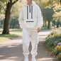 Men's Loose Sports And Leisure Suit Sweater Fleece-lined Hoodie Set Zipper Multi-Pocket Pullover Men's Sports Casual Top Two-piece Set
