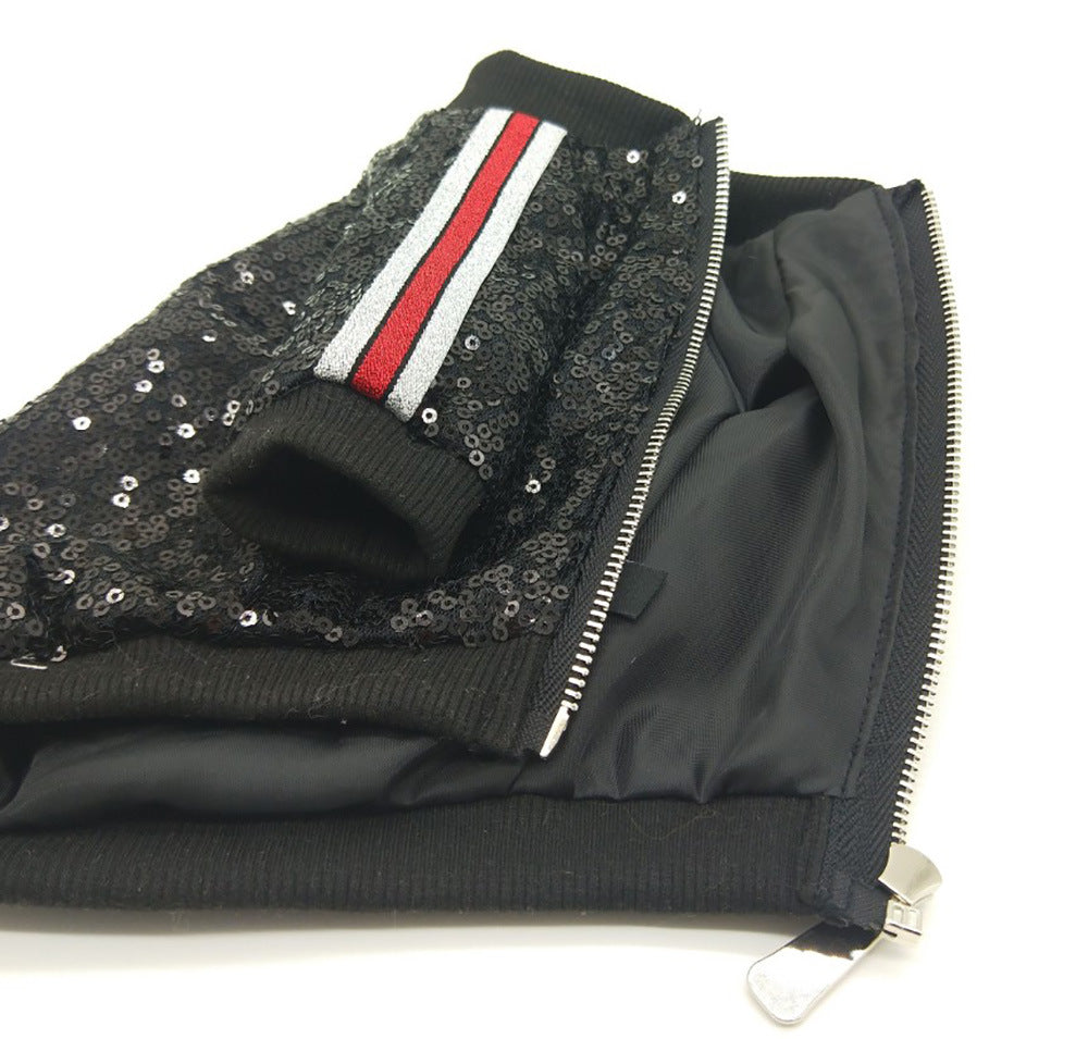 Versatile patchwork Sequin jacket Teddy
