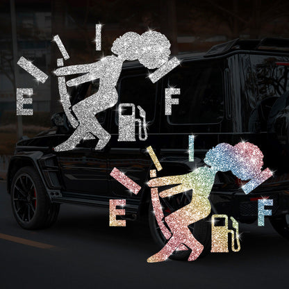 Cartoon Shiny African Woman Automobile Sticker