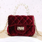 Gold Velvet Mini Pearl Tote