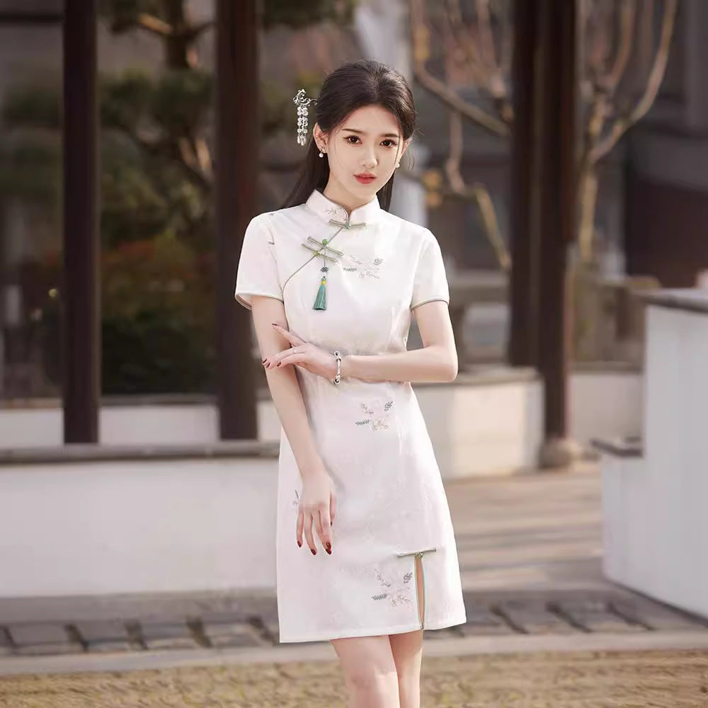 Delicate And Exquisite Lace Cheongsam Youthful-style Dress