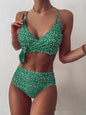 European Split Bikini Swimsuit - Raindrop Cross Design | Women's Two Piece