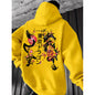 Japanese-style Pattern Hoodie, Light Gray Pullover