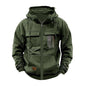 Printed Loose Zip Casual Hooded Sweatshirt