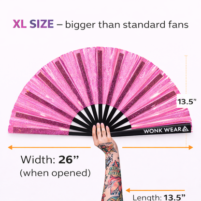 XL Festival Fan - Disco Glitter, Pink