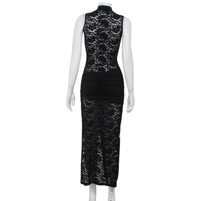 Chic Lace Cut-Out Evening Dress