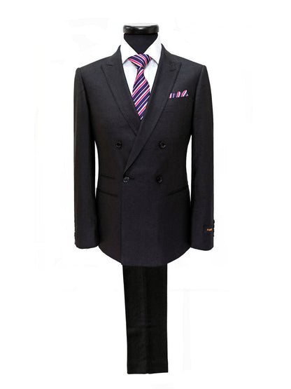 Black Double Breasted Linen Suit