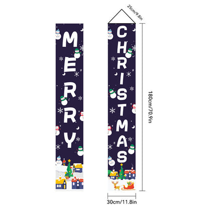 Christmas Couplet Old Man Nutcracker Snowman Christmas Decoration Flag