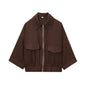 Women's New Ramie Blend Zip Jacket