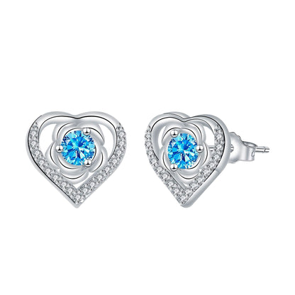 Love Heart Stud Earrings Temperament Valentine's Day Gift