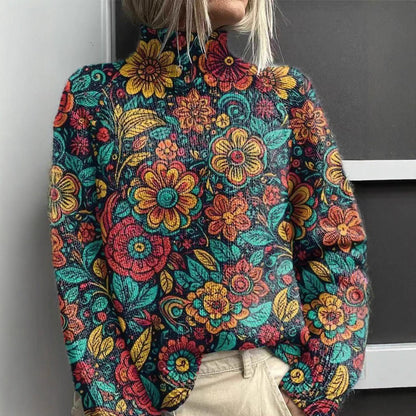 Christmas Abstract Print Casual Cardigan Coat