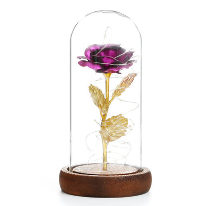 Valentine's Day Gift Simulation Gold Foil Rose Lamp Glass Cover Ornaments Color Box Packaging