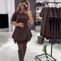 Women's Round Neck Short Sleeve Rhinestone Slimming Lace Trim Dress