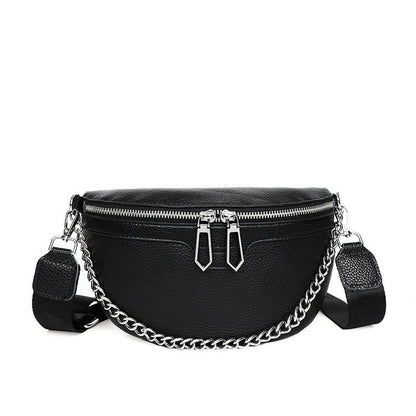 Casual Large Capacity Crossbody Leather Waist Bucket Bag