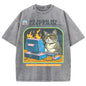 Men's Cat Playing Game Print Top