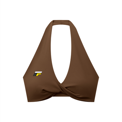 Women's Pleated Halter Sports Bra