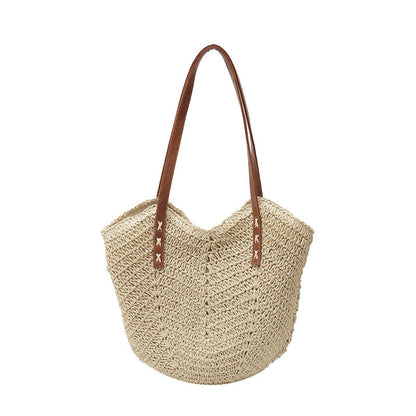 Straw Handbag Holiday Shoulder Bag Fashion Tote Bag