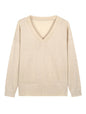 Casual Minimalist, Loose-fitting V-neck Knit Top For Women