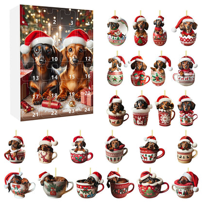 Christmas Coming Blind Box Sausage Dog Cup Pendant