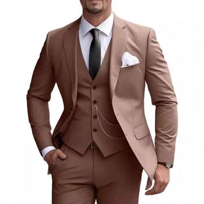 Men's Premium Slim Fit 3-Piece Business Suit - Formal Wedding Banquet Tuxedo Set