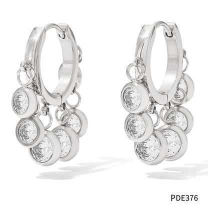 New Zircon Geometric Delicate Earrings Women
