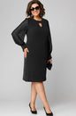 Solid Color Dress Mesh Chiffon Long Sleeve Round Neck