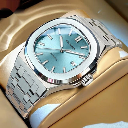 Luxury Automatic Mechanical Watch - Men's Luminous Quartz Timepiece | 42mm Transparent Case Back
