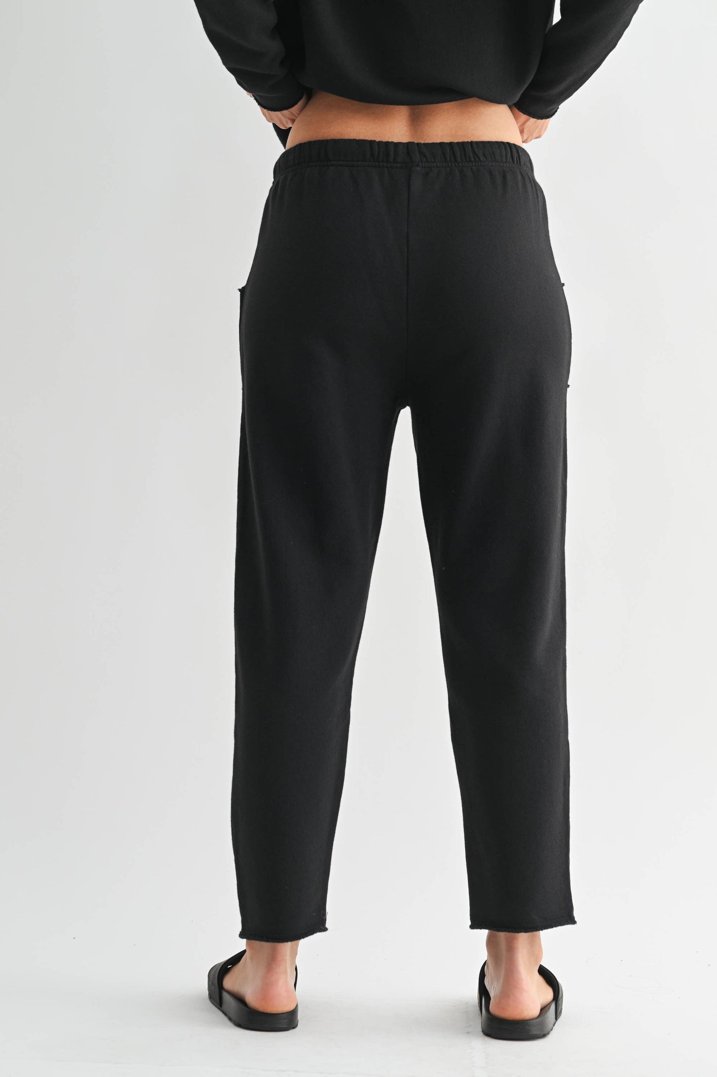 Coastal Luxe Cotton Relaxed Fit Lounge Trousers – Black-1