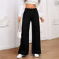 Wide-leg Plus Size Light Blue Washed Straight