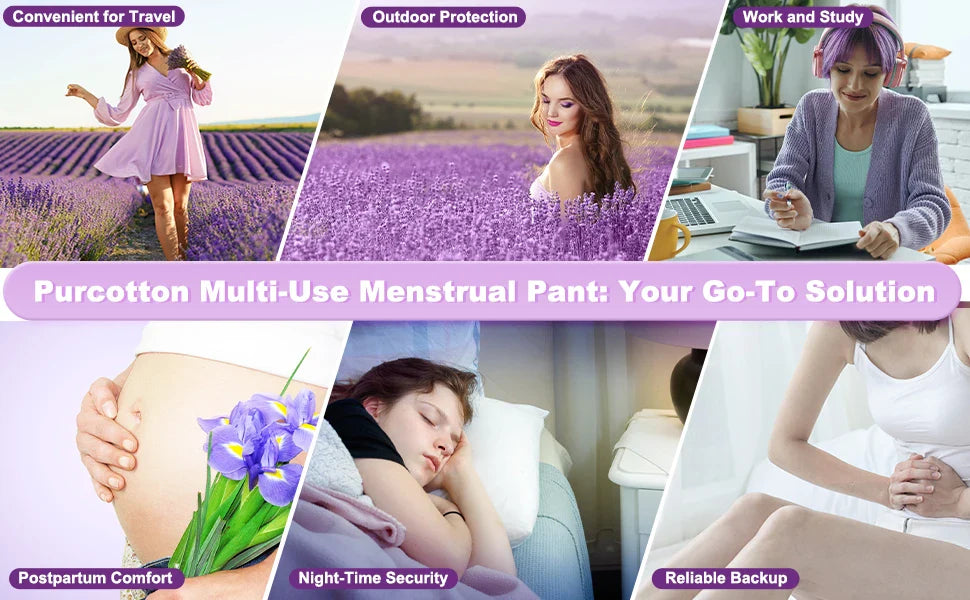 Purcotton Period Pants Incontinence Pants Women, Kind to Skin Adult Nappies, Maternity Pads Postpartum Pants Disposable Pants