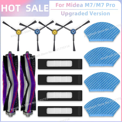 Fit For ( Midea M7 / M7 Pro / M7 EVO, Eureka NER700 ) Vacuum Parts Main Roller Side Brush Hepa Filter Mop Cloth Accessories