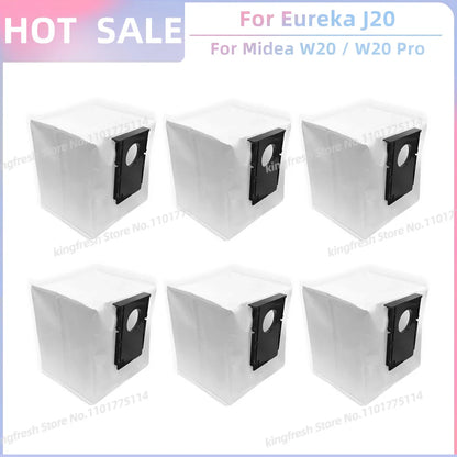 Fit For Eureka J20 / Midea W20 / W20 Pro Robot Vacuum Replacement Parts Main Roller Side Brush Hepa Filter Dust Bag Accessories
