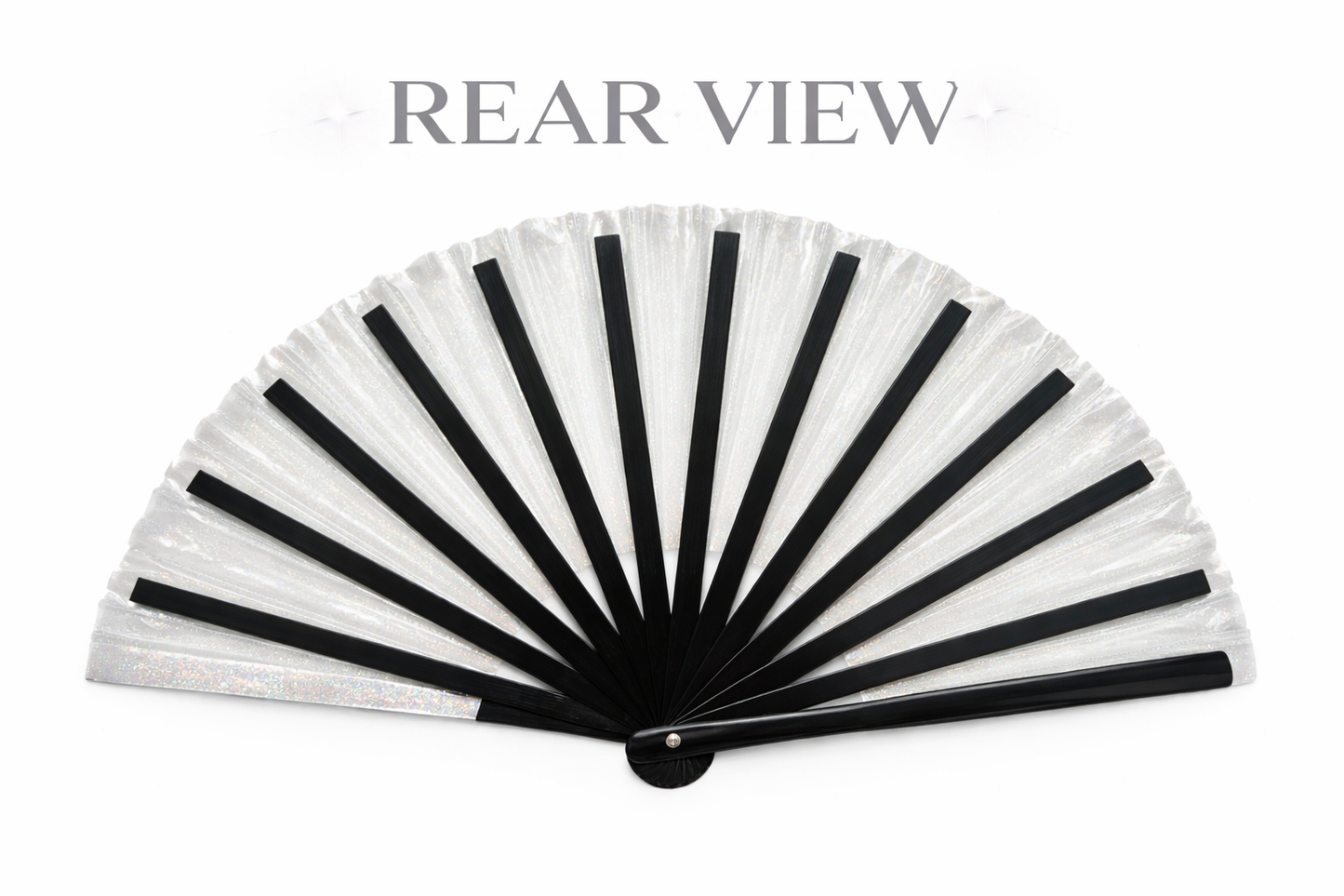 XL Festival Fan - Disco Glitter, Clear