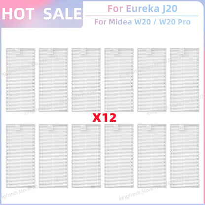 Fit For Eureka J20 / Midea W20 / W20 Pro Robot Vacuum Replacement Parts Main Roller Side Brush Hepa Filter Dust Bag Accessories